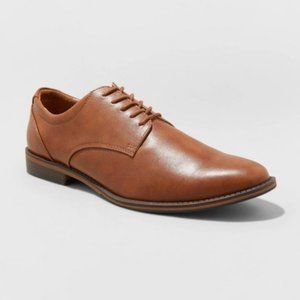 NWT - Men's Brown 10.5 Bryan Flat Dress Shoes - Goodfellow & CO